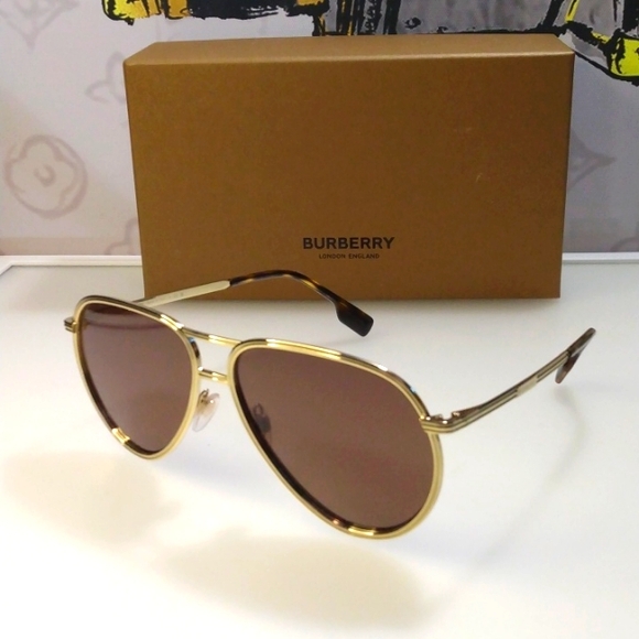 Model: B 3135' Burberry BE3135 Scott Pilot Dark Brown Sunglasses - Picture 1 of 11